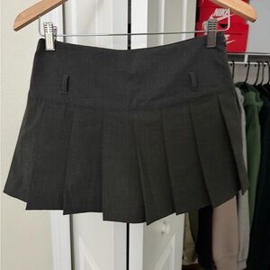 Zara Dark Charcoal Pleated Mini Skirt
